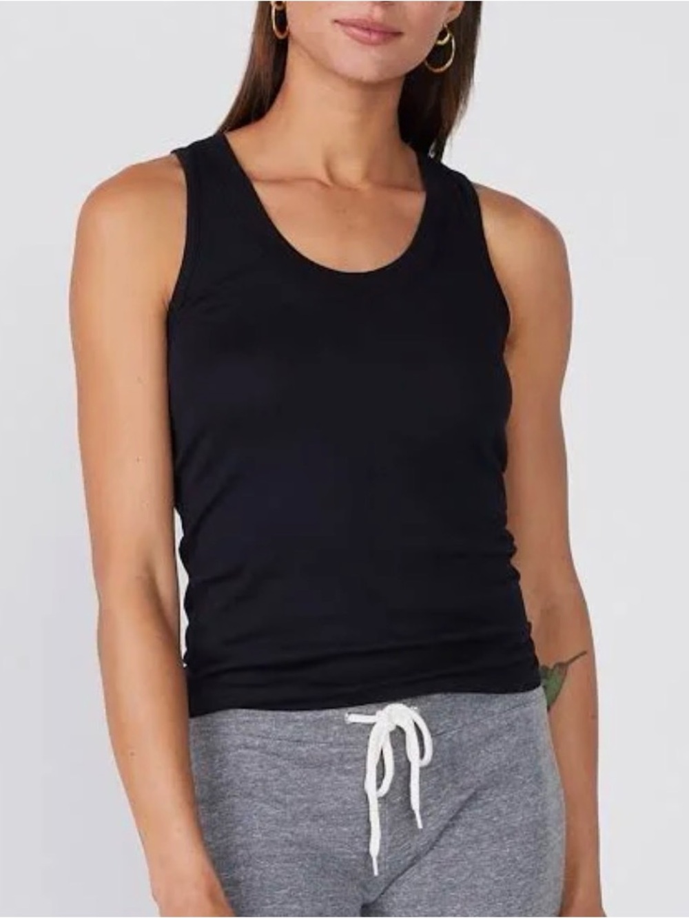 MONROW Women's Modal Cotton Narrow Tank. Black XS